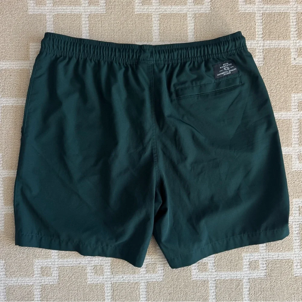 Tony Hawk Swim Trunks Green Elastic Waist Beach Board Shorts Size Large